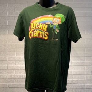 Lucky Charms Cereal Leprechaun‎ Rainbow Graphic T Shirt Mens Medium